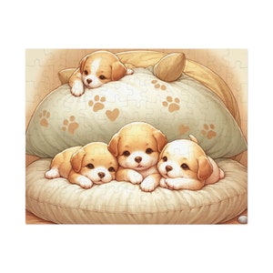 Jigsaw Puzzle - Sleepy Puppies (110, 252, 500,1000-Piece)