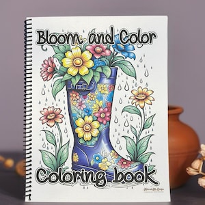 Bloom and Color, un libro da colorare a tema primaverile, libro da colorare per adulti, libro da colorare di alta qualità, libro da colorare primaverile