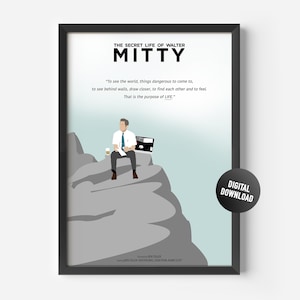 The Secret Life of Walter Mitty Movie Poster Digital Download, Movie Quote Poster, Minimalist Movie Poster, Walter Mitty, Printable Poster