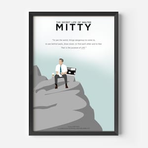 Poster del film La vita segreta di Walter Mitty, poster con citazione del film, poster minimalista del film, stampa minimalista, poster di Walter Mitty, arredamento per la casa