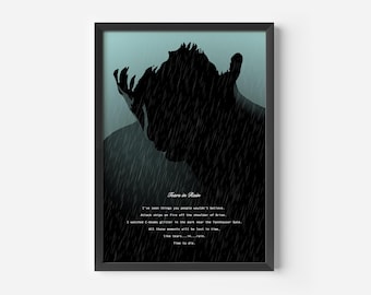 Tears in Rain Poster, Bladerunner Poster, Minimalist Design Poster, Movie Quote Poster, Wall Art, Home Decor, Film Quote Print, Bladerunner