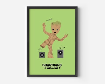 Guardians of the Galaxy Movie Poster, Minimalist Film Art Print