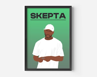 Skepta Poster, Minimalist Music Poster, Wall Art, Home Decor, Alternative Poster, Hip Hop Poster, UK Rap, Minimalistic Print, Grime Poster