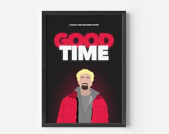 Póster de la película Good Time, lámina de arte cinematográfico minimalista.