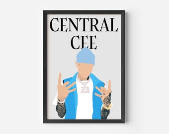 Central Cee Poster, Minimalist Music Poster, Wall Art, Home Decor, UK Music Print, Music Gift, Rapper Poster, UK Rap Print, Rap Portrait
