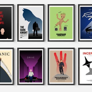 Poster cinematografici minimalisti, design originali di poster alternativi, regali di film, decorazioni per la casa, poster di film, stampe di film minimaliste, stampe di film