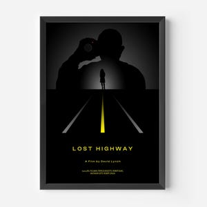 Lost Highway Movie Poster, Minimalist Design Poster, Alternative Film Poster, Wall Art, Home Decor, David Lynch, Minimalist Movie Print