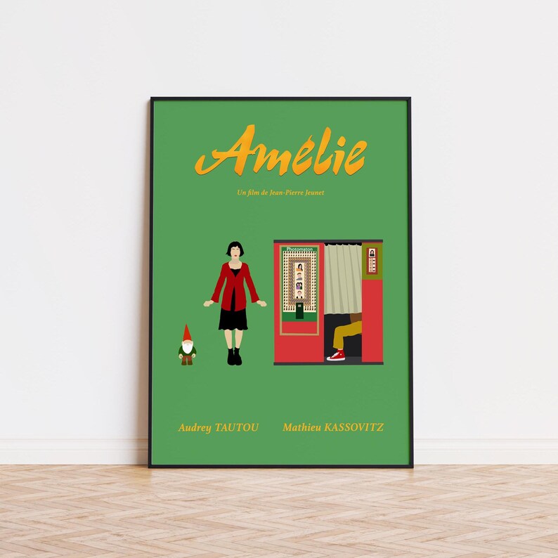 Amélie Print | Minimalist Movie Poster | French Film Wall Art | Audrey ...