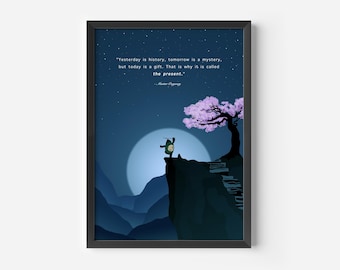 Master Oogway Poster, Kung Fu Panda Poster, Minimalistisches Design Poster, Filmzitat Poster, Wandkunst, Home Decor, Filmzitat Druck, Meditation