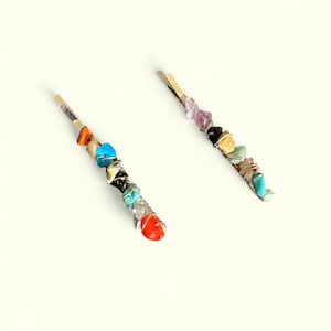 Gemstone Bobby Pins: Silver Hair Clips, Colorful Hair Accessories