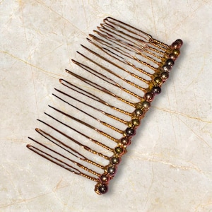 Gold Perlen Hochzeit Haarkamm: Braut Brautjungfer Zubehör