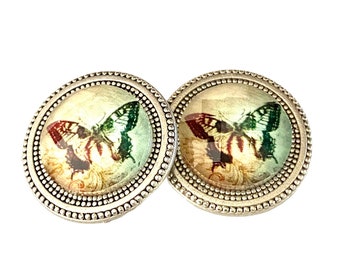 VINTAGE BUTTERFLY Sweater and scarf magnet pin set