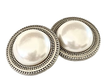Cream PEARL Low Dome Magnebutton Set