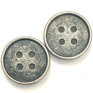 Button Antique Silver
