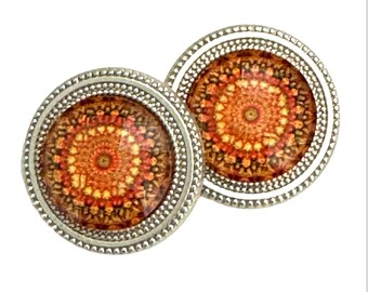Red Mandala Silver NEW Magnebutton Set