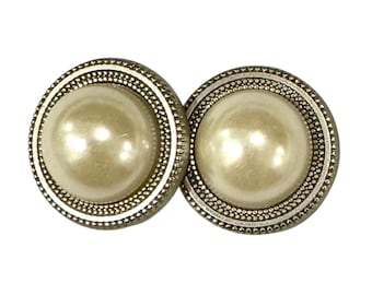 Cream Pearl High Dome Magnetic Scarf Pin, Sweater Pin