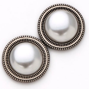 White PEARL Low Dome Magnebutton Set