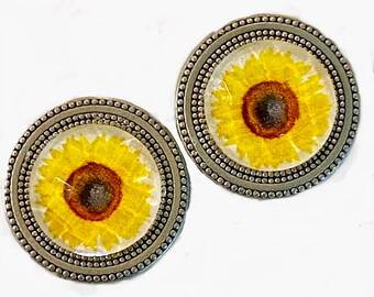 Magnetic Button Sunflower