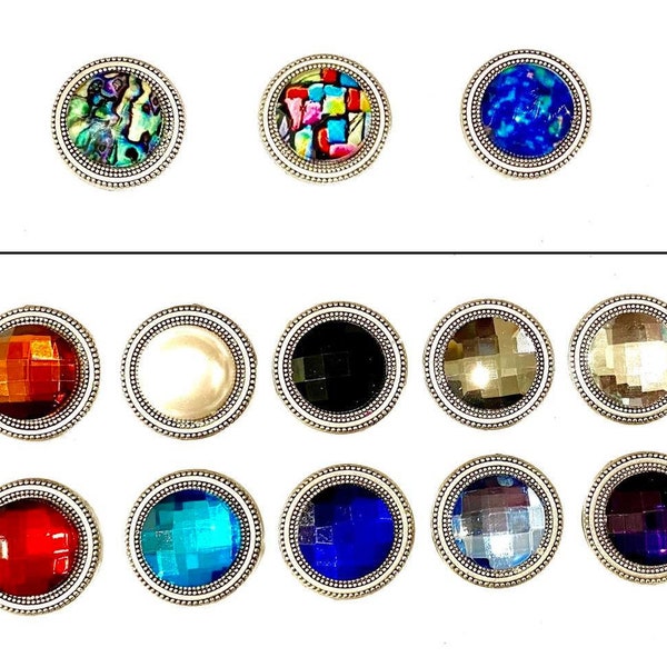 Colorful/Crystals Mix Magnebutton Set