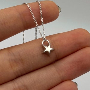 Zarte 925 Sterling Silber Kette, zierliche Sternkette, zierliche Sternkette, zierliche Sternkette, Sternanhänger, zierliche Halskette