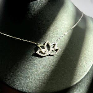 Lotus Necklace - Lotus Floral Jewelry - Mandala Chakra Lotus Pendant - Lotus Flower Necklace - Graduation gift for her 925 Sterling Silver