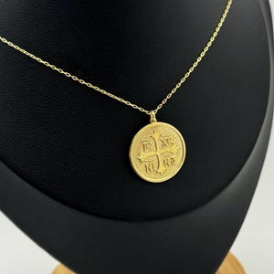 Ancient Greek Byzantine Cross Necklace | Christian Eastern Orthodox Unisex Necklace | ICXC NIKA Necklace | Cross Coin 925 Sterling Silver
