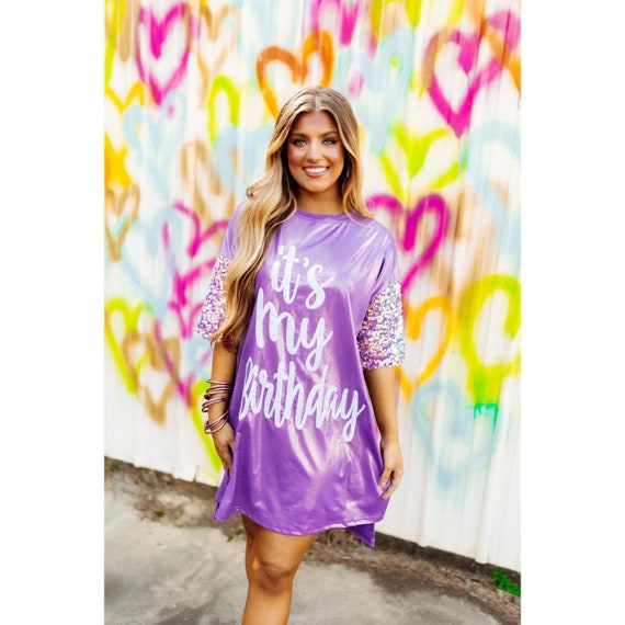 purple sparkly shirt dress iixpin Women Sequin Dress Half Sleeve V Back Glitter Shirt Dress Cocktail  Dresses Night Out Dresses Purple XL