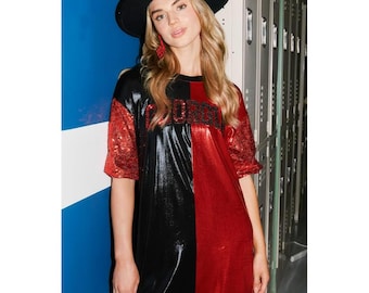 bulldog sequin dress Game Day Bulldog SEQUIN DRESS /oversized Top