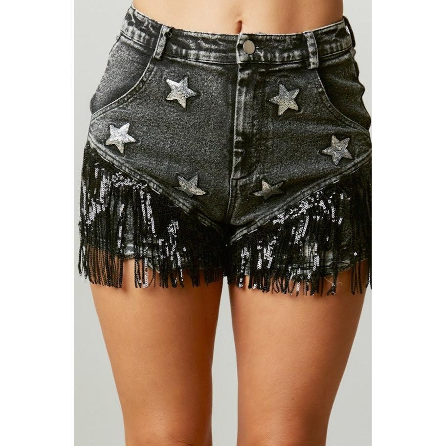 Rhinestone Jean Shorts