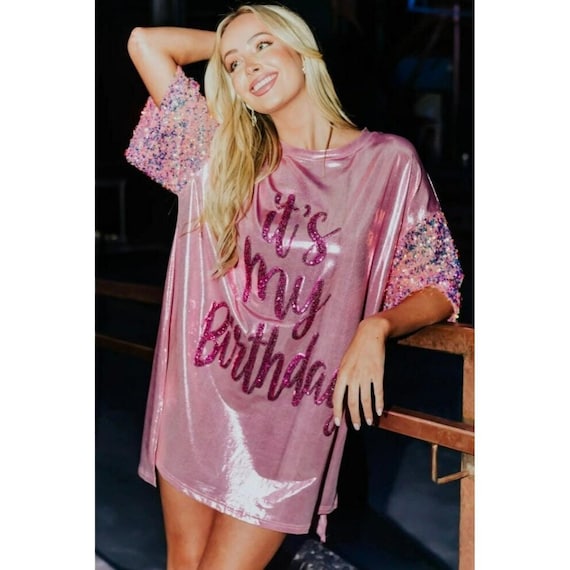 its my birthday sparkle dress Princess Foil Sequin in Hot Pink Please Note Beaded Dress 18th Birthday Party Dress Color:Royal/Turquoise