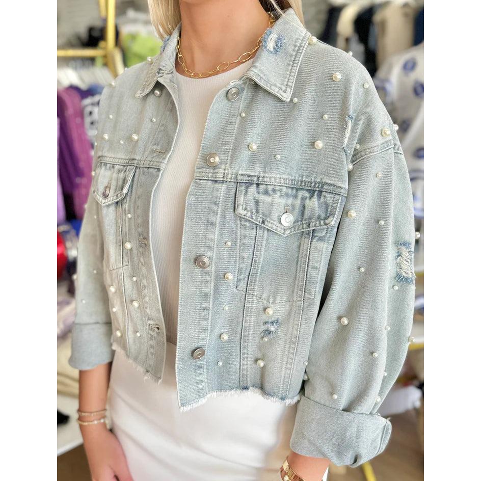 Denim white stitch kirakira jacket ルミニョン b007279399f2169f455494475b49a6