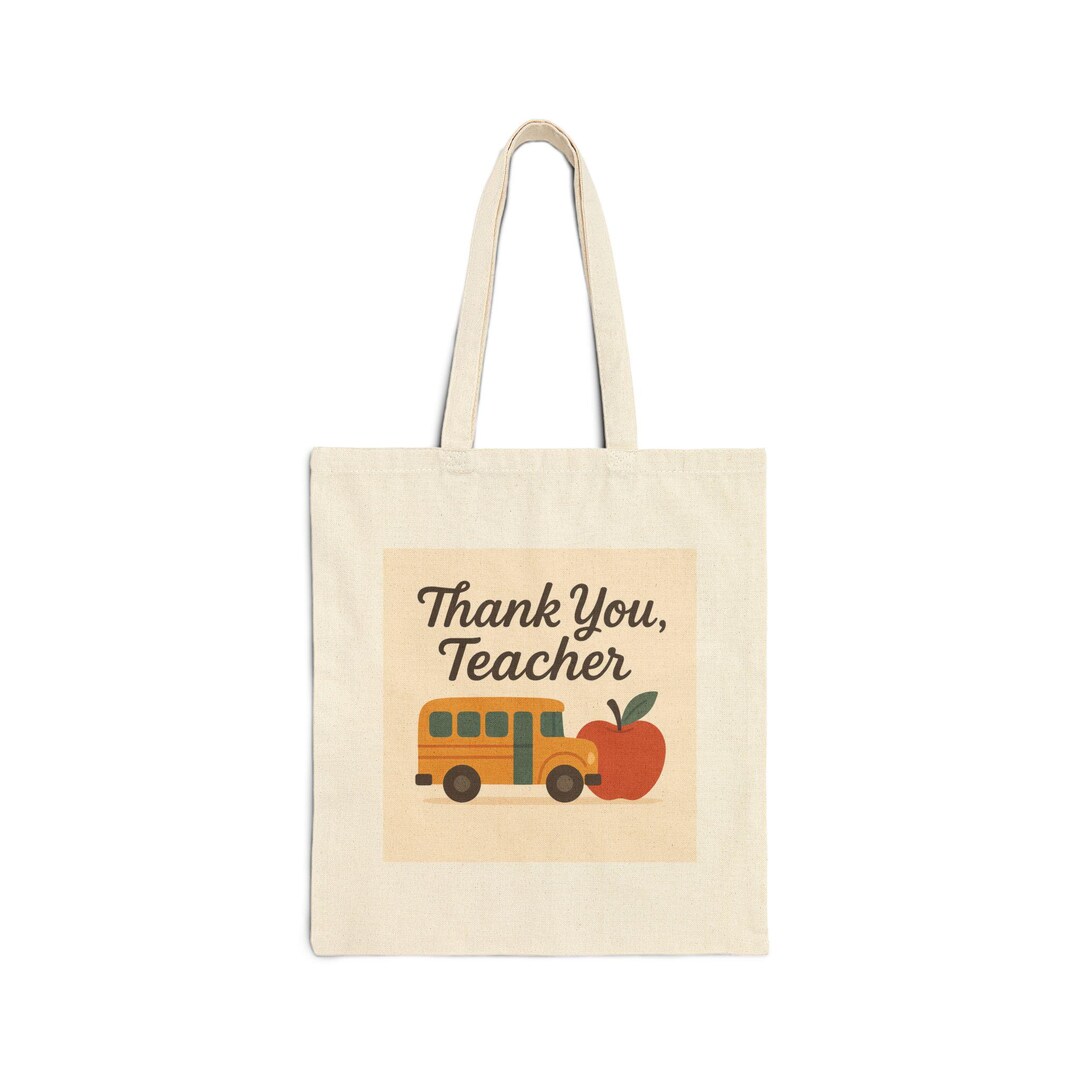 Thank You Teacher Canvas Tote Bag, Eco-friendly Gift for Educators ...