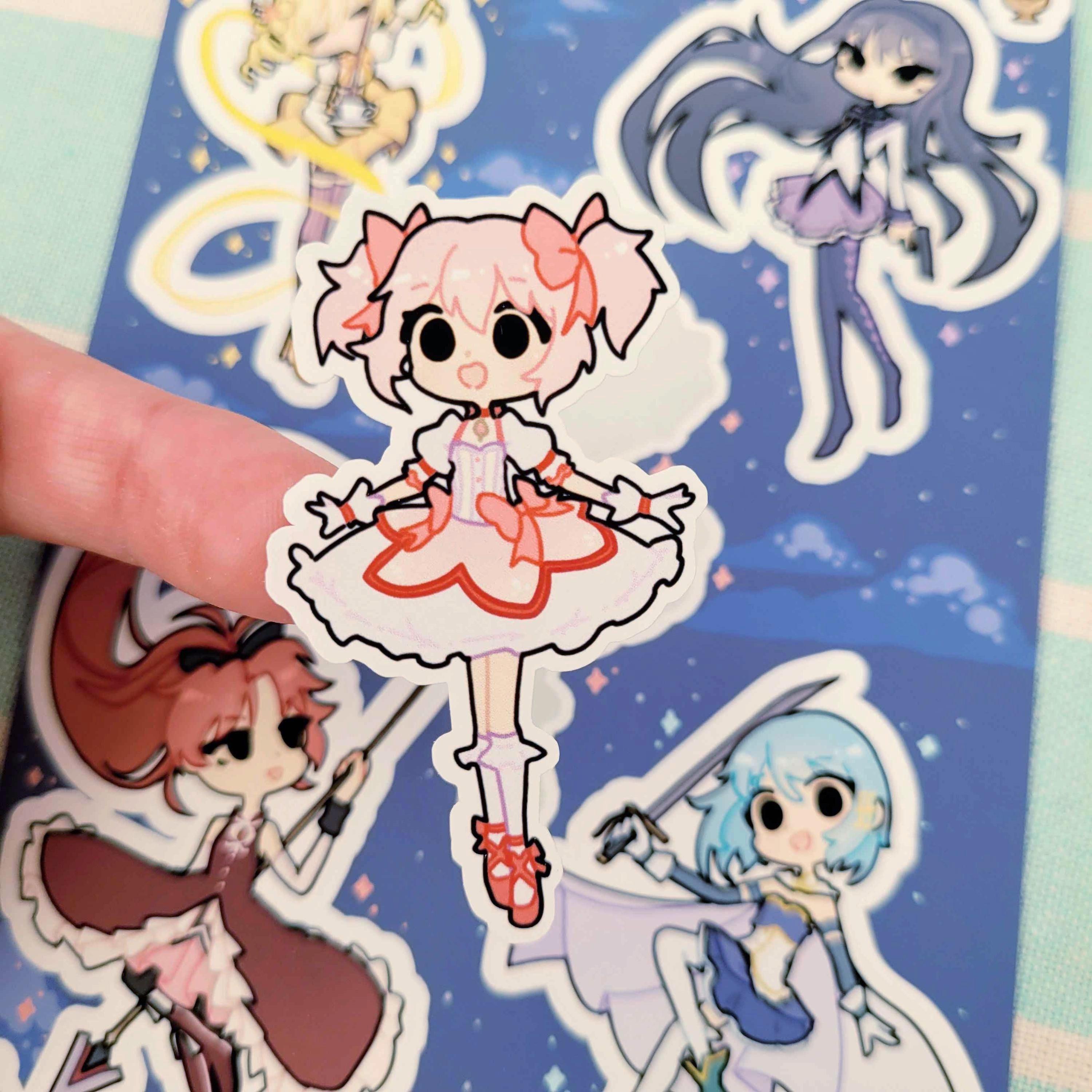 Puella Magi Madoka Magica Sticker Sheet - Madoka, Homura, Kyoko