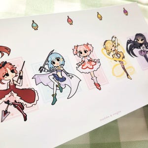 Madoka Magica Print - Madoka, Sayaka, Mami, Kyouko, Homura