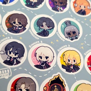 Limbus Company Tiny Stickers, Yi Sang, Faust, Don Quixote, Ryoshu, Meursault, Hong Lu, Heathcliff, Ishmael, Rodya, Sinclair, Outis, Gregor,