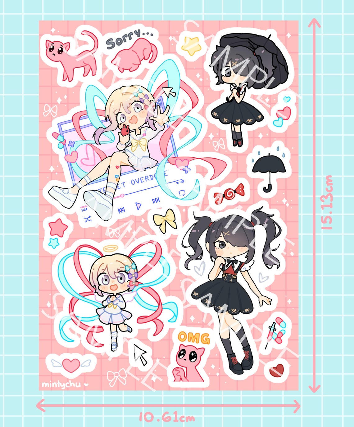 Needy Streamer Overload Kangel & Ame-chan Sticker Sheet - Etsy