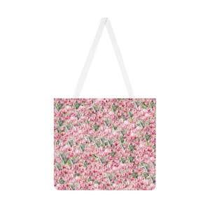 Spring Tulips Tote Bag - Floral Tote Bag - Tulip Tote Bag - Flower Tote Bag - Tulip Bag - Spring Bag - Spring Accessories - Pink Tote Bag