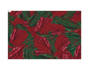 Rote und grüne Glitzerfarbe Geschenkpapier - Winter Geschenkpapier - 3 Größen erhältlich -Weihnachtsgeschenkpapier