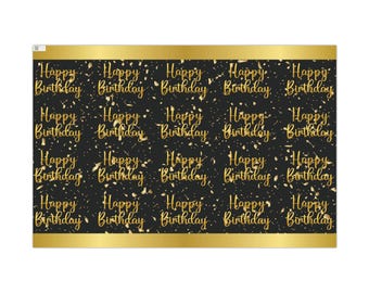Carta da regalo per compleanno oro e nero - Carta da regalo per compleanno - Carta da regalo dorata - Carta da regalo nera - Carta da regalo con coriandoli