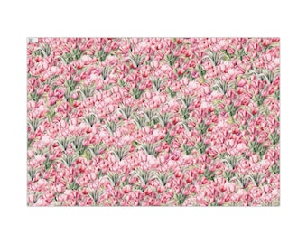 Tulip Gift Wrap - 3 Sizes Available - Floral Wrapping Paper - Flower Wrapping Paper - Pink Wrapping Paper - Tulip Wrapping Paper