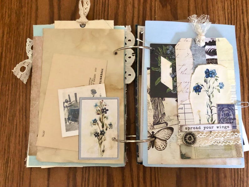 Handmade Vintage Junk Journal With Lace and Ephemera Mixed Media ...