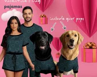 Passende Familien-Valentinstag-Pyjamas - Schließen Sie Ihre Welpen mit ein!