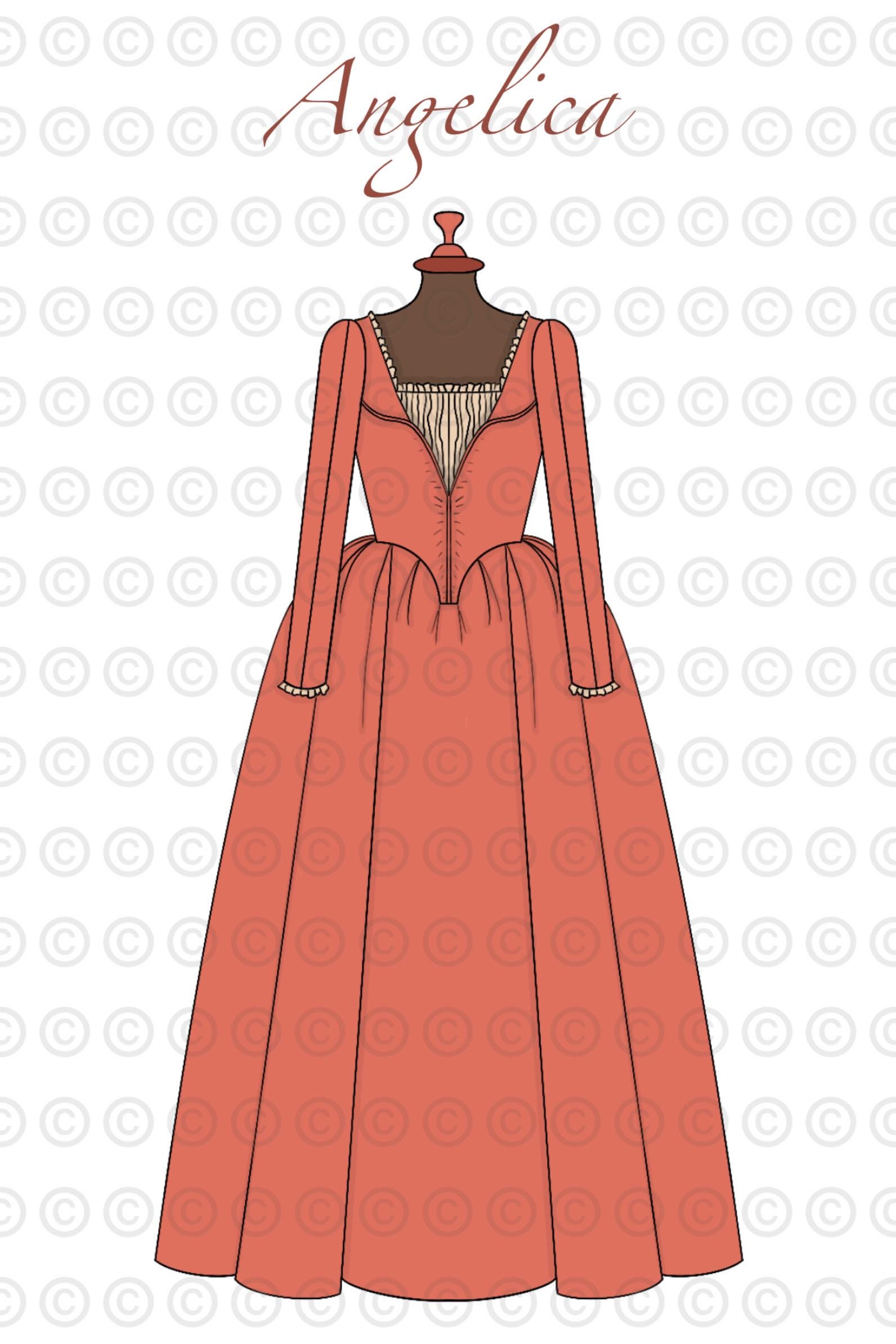 Angelica Schuyler (musical) Costume Drawing A4 Poster