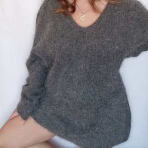 Grey angora sweater outlet