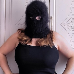 Mohair balaclava wool winter balaclava fuzzy knit ski mask