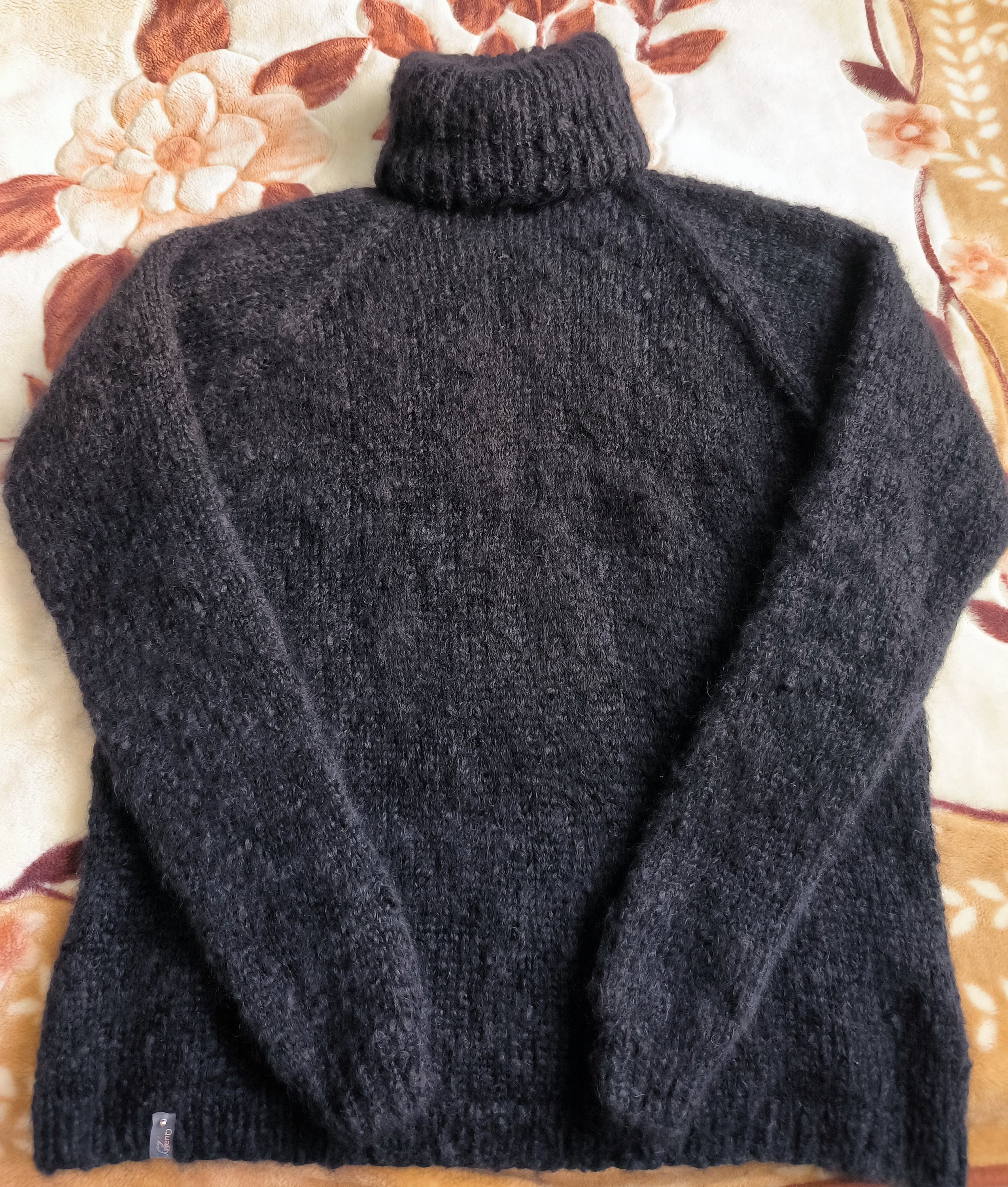 【COSYHARU】23FW★ [MADE] Scratch-free mohair turtleneck Mohair Turtleneck Sweater Striped, Blue White Mohair Sweater