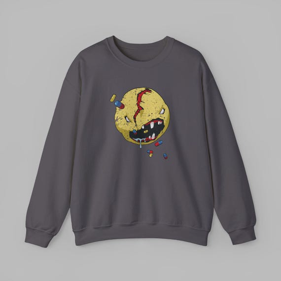 VR × CYBERPUNK CREWNECK / GREY　M NØИSENSE X CYBERPUNK: EDGERUNNERS - SMASHER CREWNECK