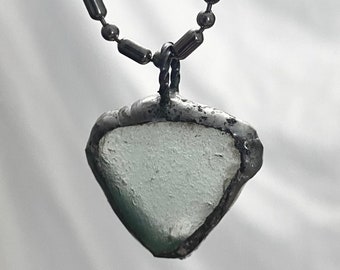 Sea Glass Silver Soldered Pendant