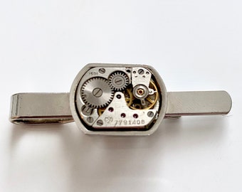 Steampunk Watch Movement Tie Clip