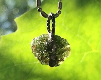 Moldavite Silver Soldered Pendant